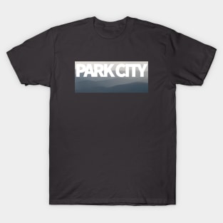 Park City Mountainscape White Text T-Shirt